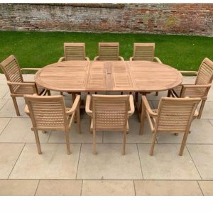 Royal Sandringham Oval Teak Table Set